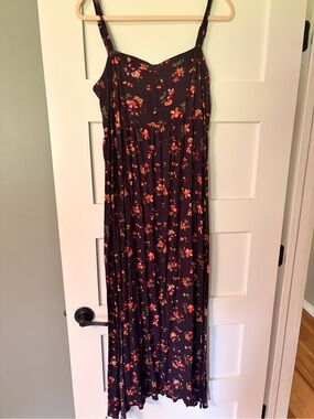NATURAL LIFE purple floral Maxi Dress M